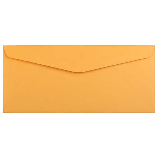 JAM Paper 4.125" x 9.5" Brown Kraft Manila Business Envelopes, 100ct.